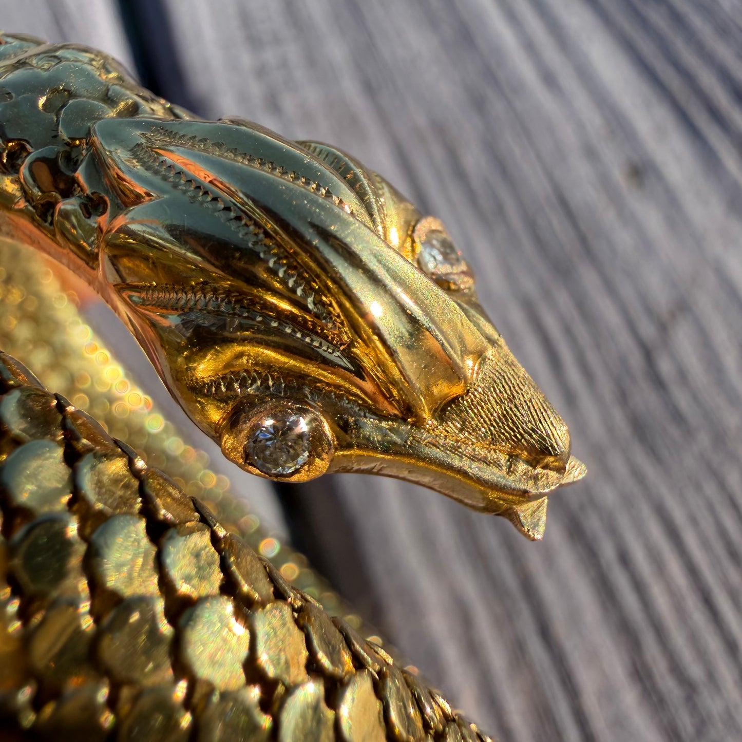 Circa 1940’s Italian Designer 18k Yellow Gold Flexible Mesh Heavyweight Snake Bracelet (6”-7.75”)