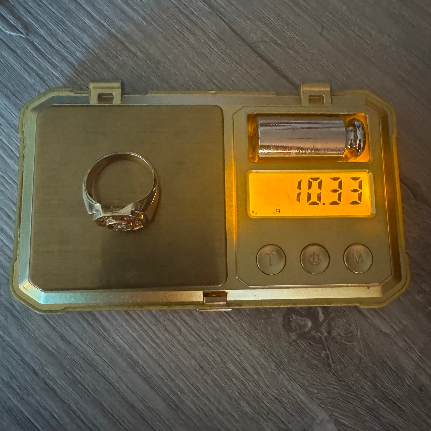 Vintage 14k Yellow Gold .35ct Natural Diamond 22k Raw Gold Nugget Inlaid Signet Ring (8.5)