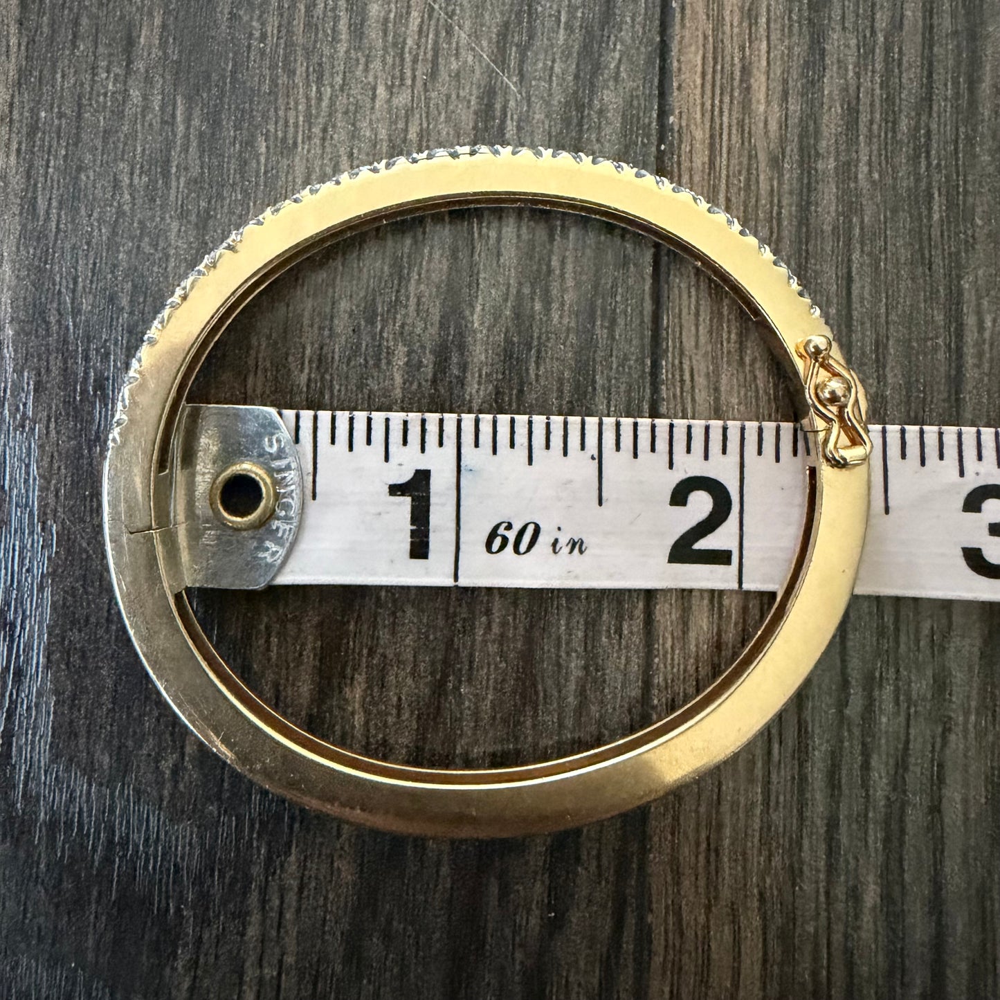 Vintage Solid 14k Yellow Gold 2.0ctw Natural VS Diamond Heavyweight Bangle Bracelet (5.75”-6.5”)