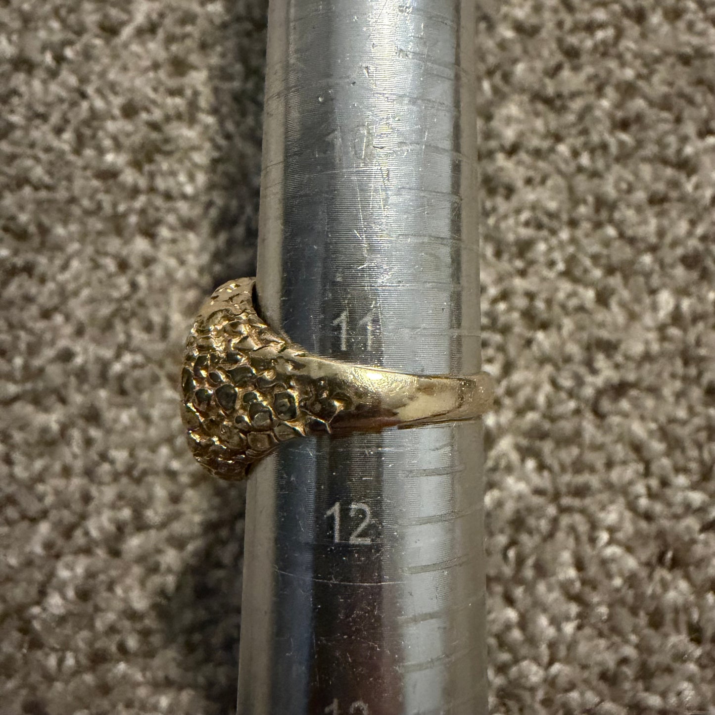 1909 Indian Head $2.50 Gold Coin 14k Yellow Gold Nugget Ring (11.5)