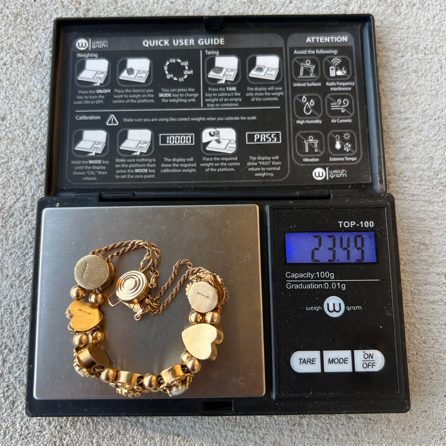 Vintage 14k Precious Gemstone Slider Bracelet By Richard Klein (7.5”)