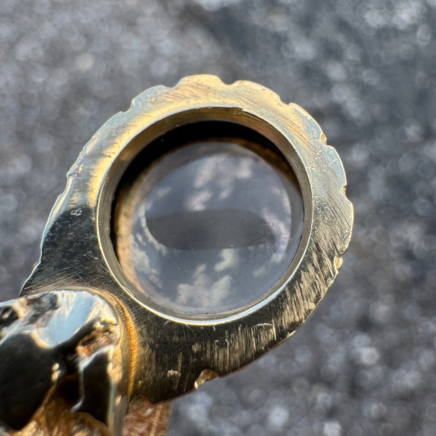 Vintage Solid 14k Yellow Gold Nugget Jewelers Loupe