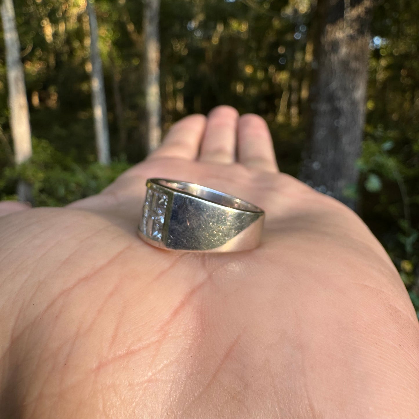 Vintage Solid 18k White Gold Invisible Set 2.5ctw VS Natural Diamond Ring (7)