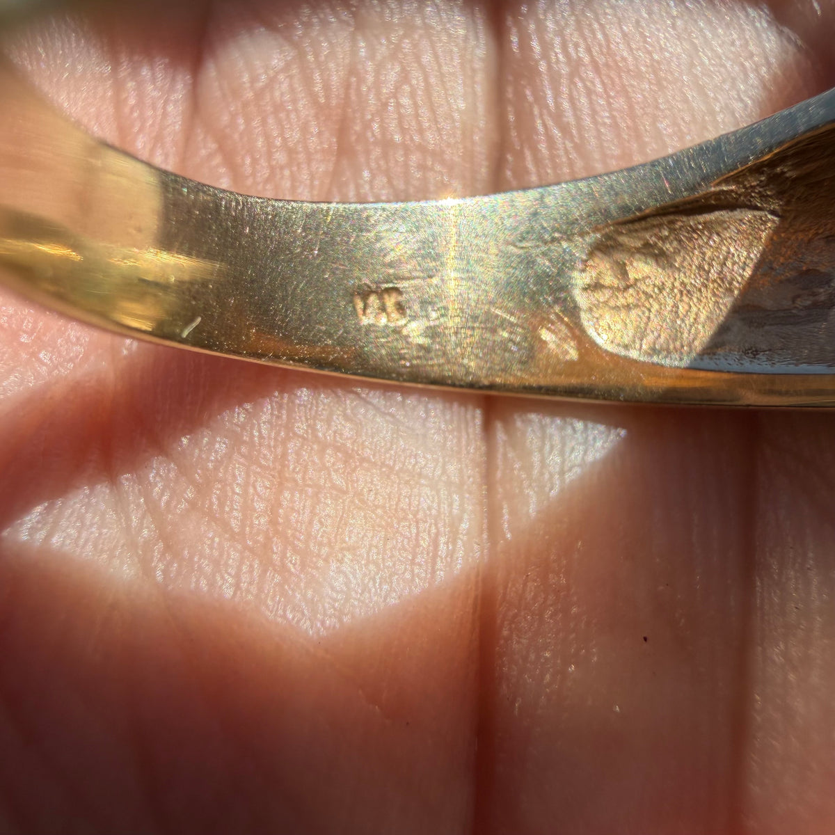 Vintage Native Southwestern Solid 14k Yellow Gold Multi-Stone Inlaid New Mexico State Ring (10)