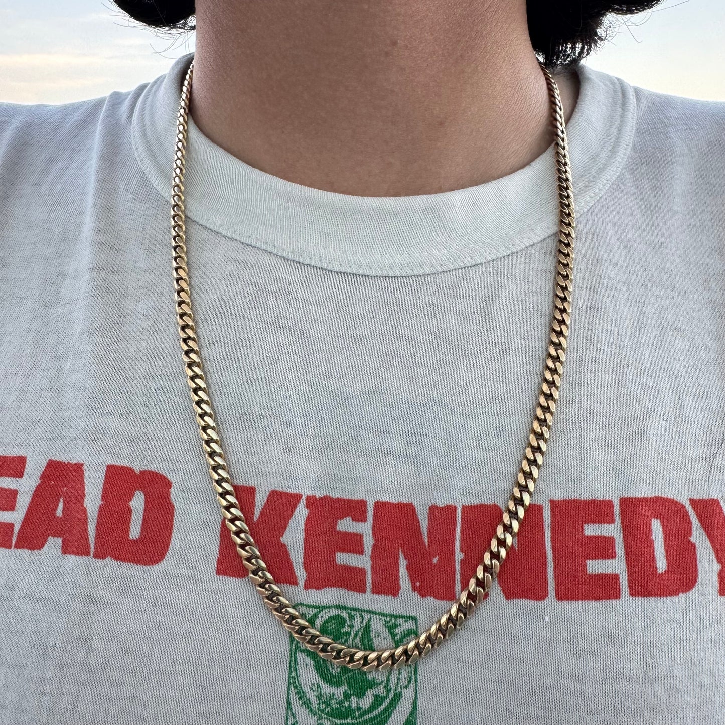 Vintage Solid 14k Yellow Gold Heavyweight Miami Cuban Link Necklace (25”)