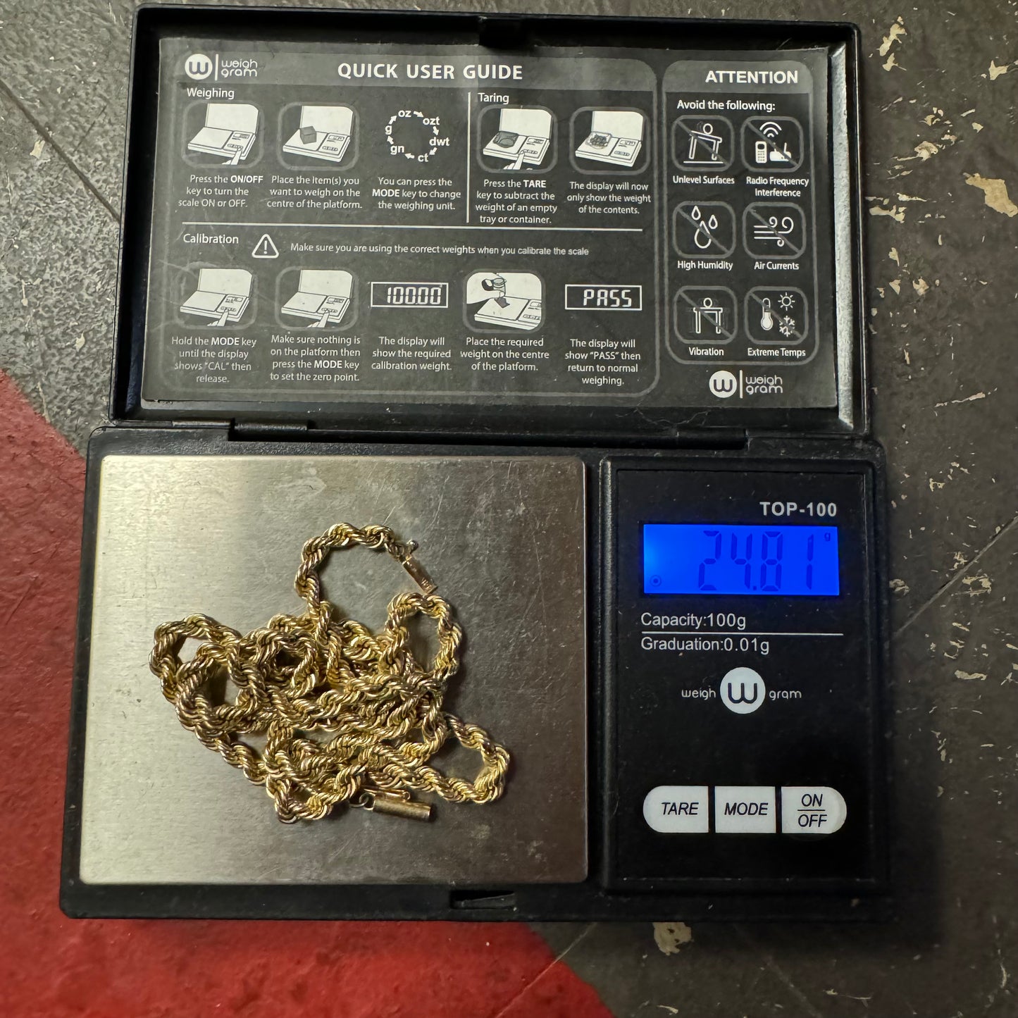1980’s Solid 14k Yellow Gold Classic Braided Rope Chain Necklace (20.5”)