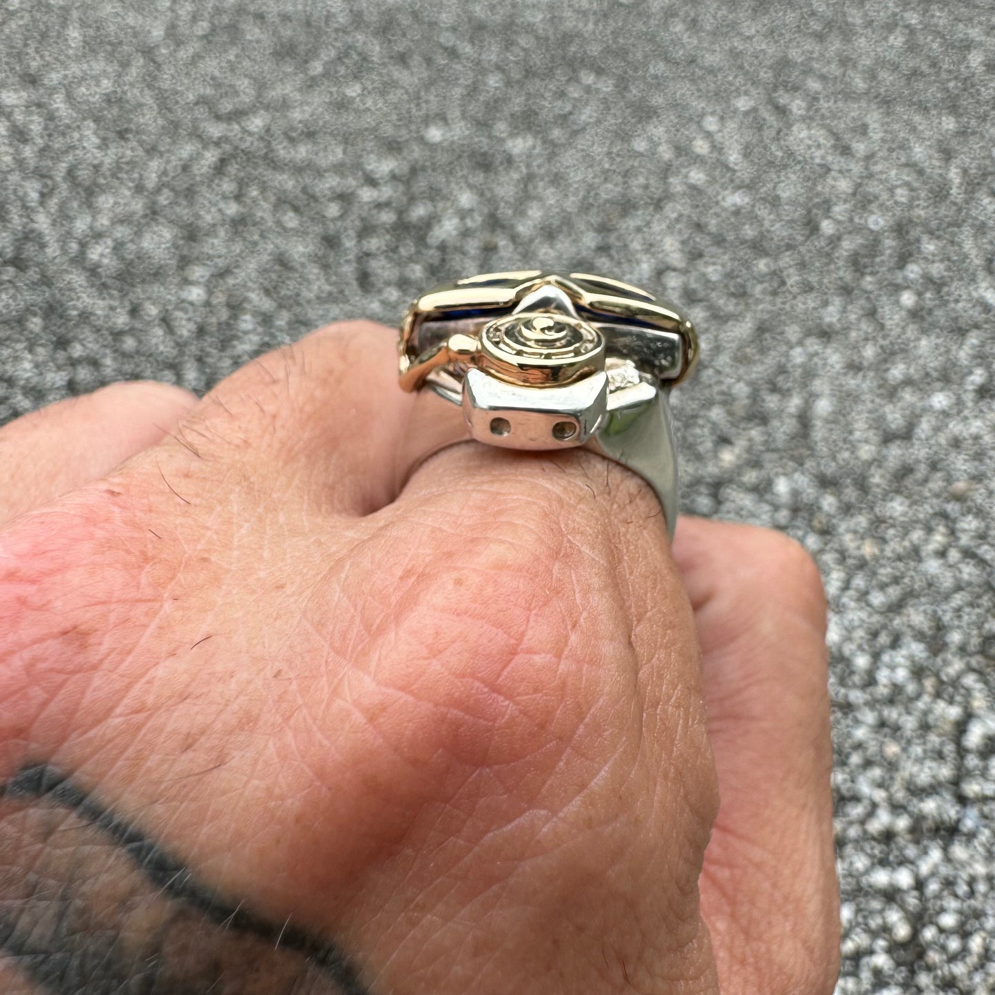 Custom Made 14k Yellow Gold And Sterling Silver Divers Mask Ring By Florida Key’s Jewelery (10)