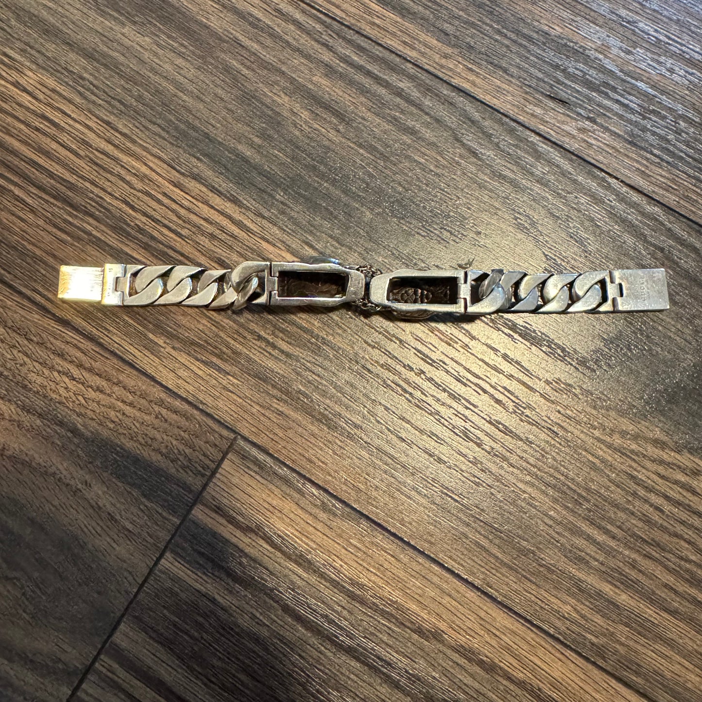 Gucci Solid Sterling/.925 Double Tiger Cuban Link Bracelet (Size:16/6.75”)