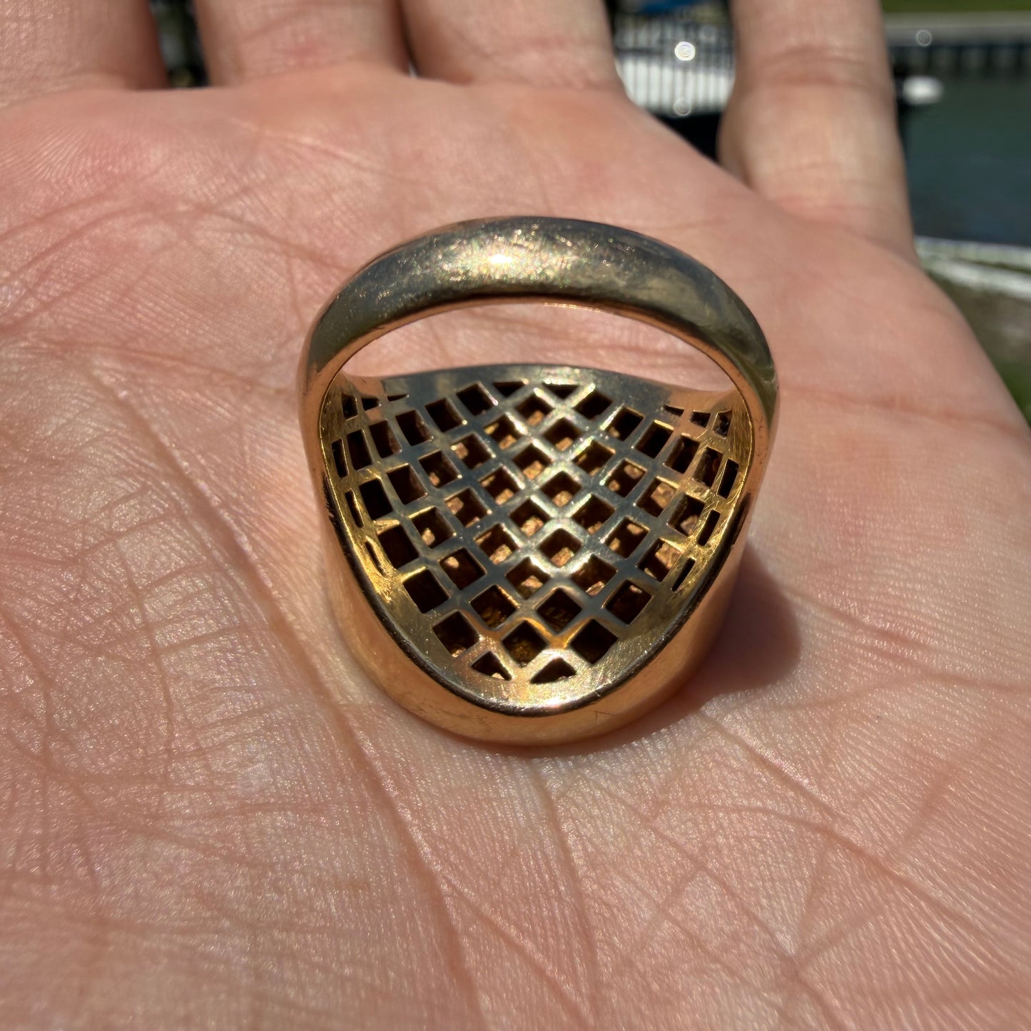 Vintage Bezel Set Solid 14k Yellow Gold 1887 $5 Liberty Coin Ring