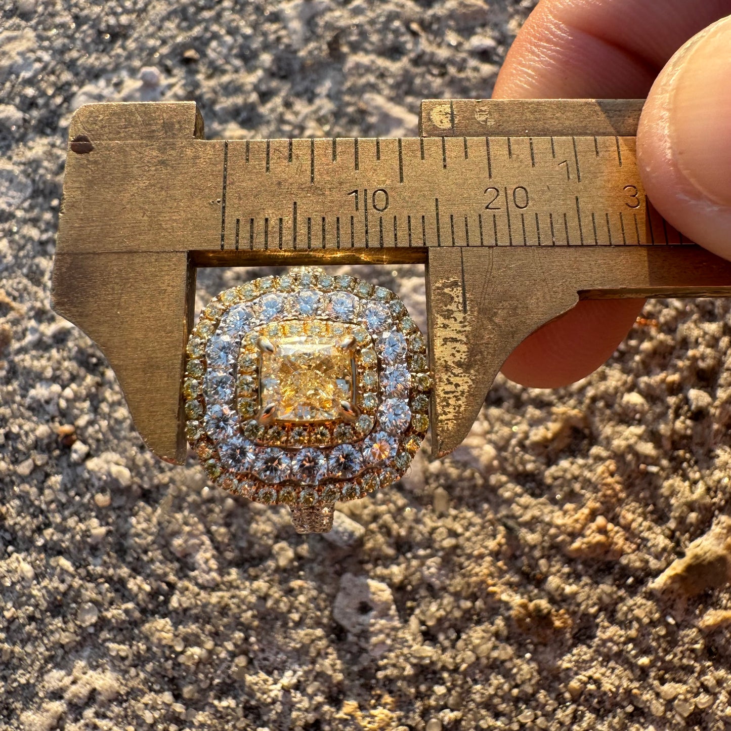 Brand New 14k White Gold 1.15ct Natural VS Cushion Cut Fancy Yellow Diamond 1.59ctw Natural VS Yellow And White Diamond Halo Ring (8)