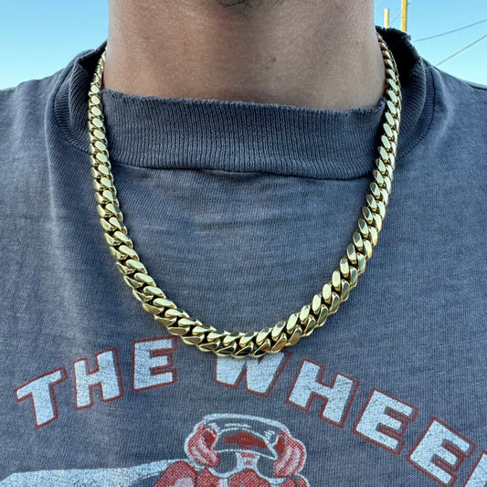 Near Mint Condition Solid 14k Buttery Yellow Gold Super Heavyweight Miami Cuban Link Necklace (20”)