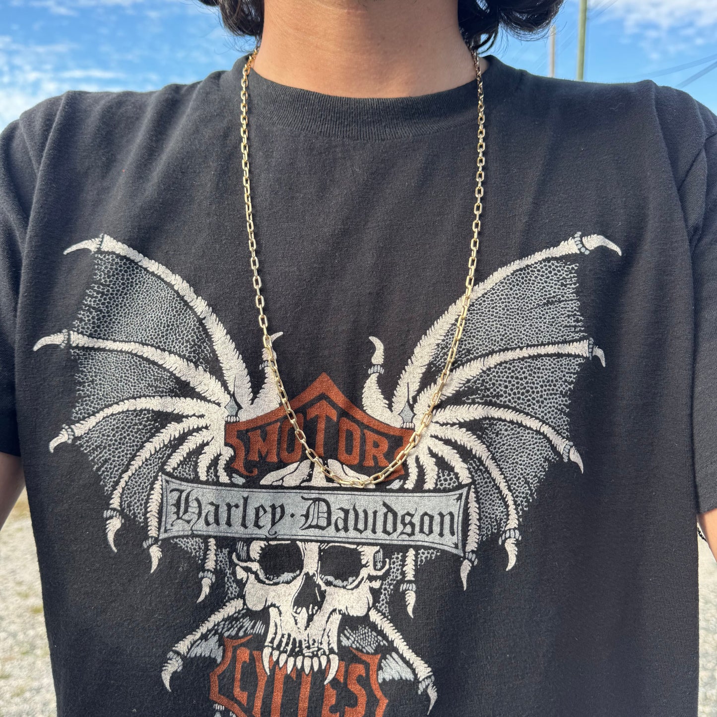 Vintage Solid 14k Yellow Gold Knife Edged “Biker Chain” Anchor Link Necklace (30”)