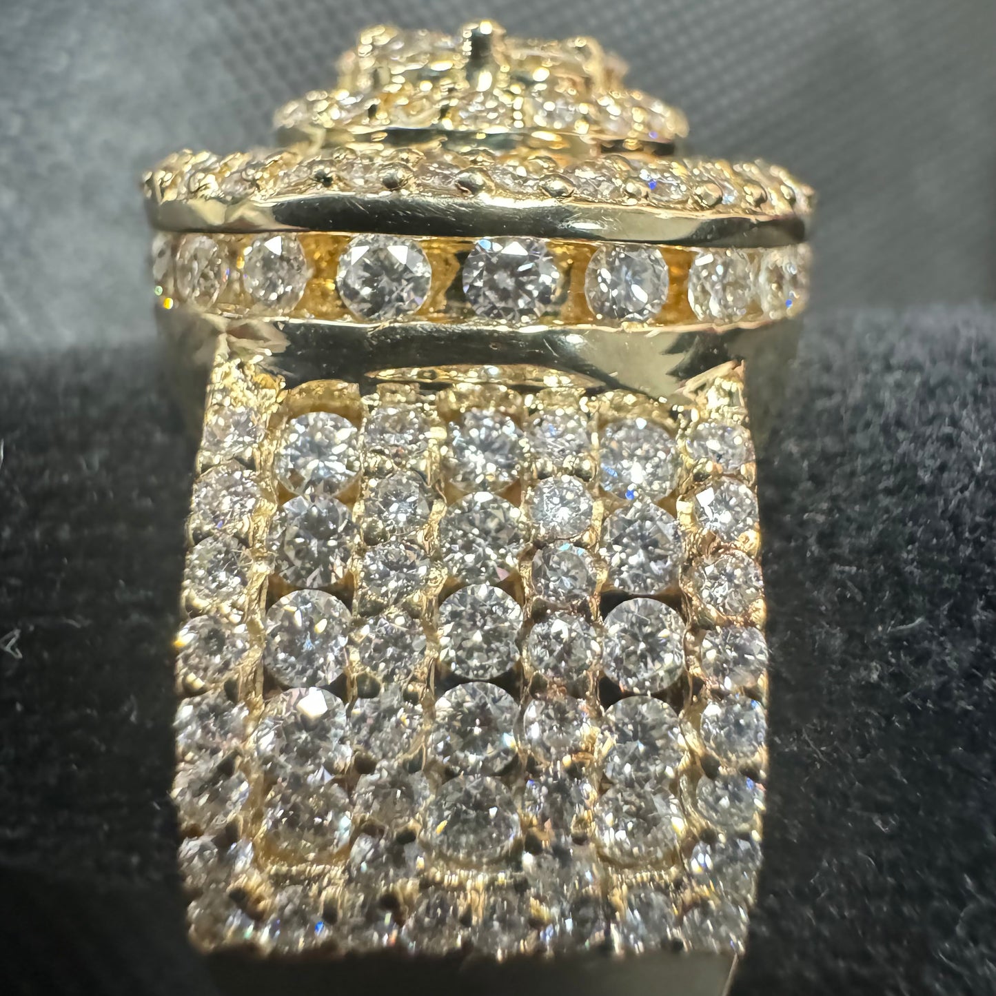 Custom 5.25ctw Natural VS Diamond Cluster 14k Yellow Gold Championship Ring (10.5)