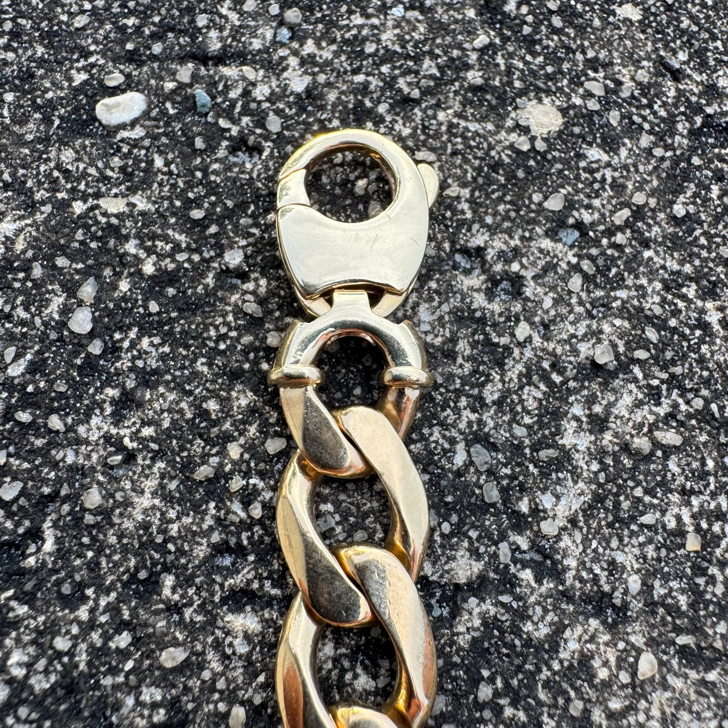 Vintage Solid 14k Yellow Gold Heavyweight Figaro Link Bracelet (8”)