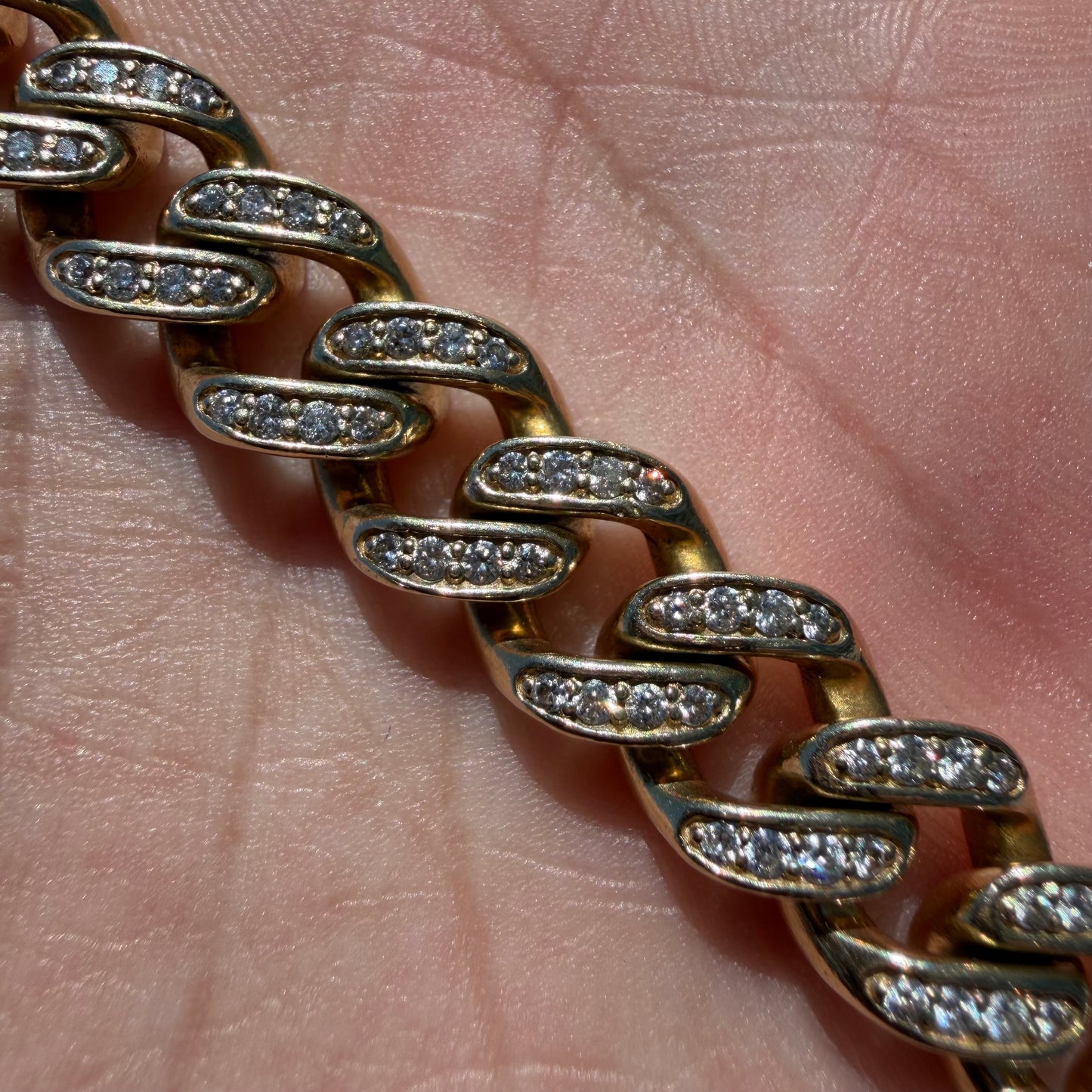 Solid 14k Yellow Gold 5.0ctw Natural Diamond Encrusted Cuban Link Bracelet (8.25”