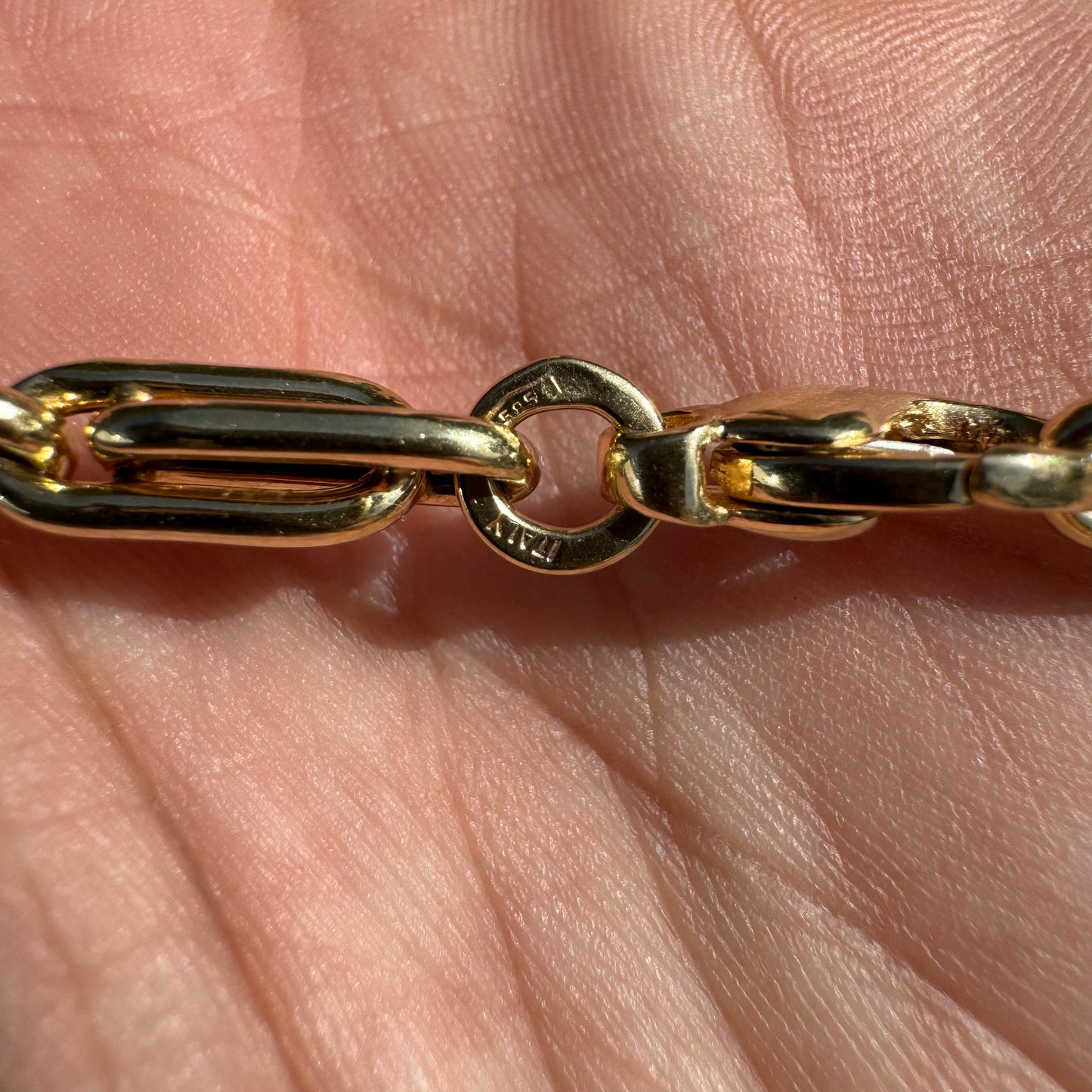 Vintage 14k Yellow Italian Gold Interlocking Double Chain Link Necklace (21”)