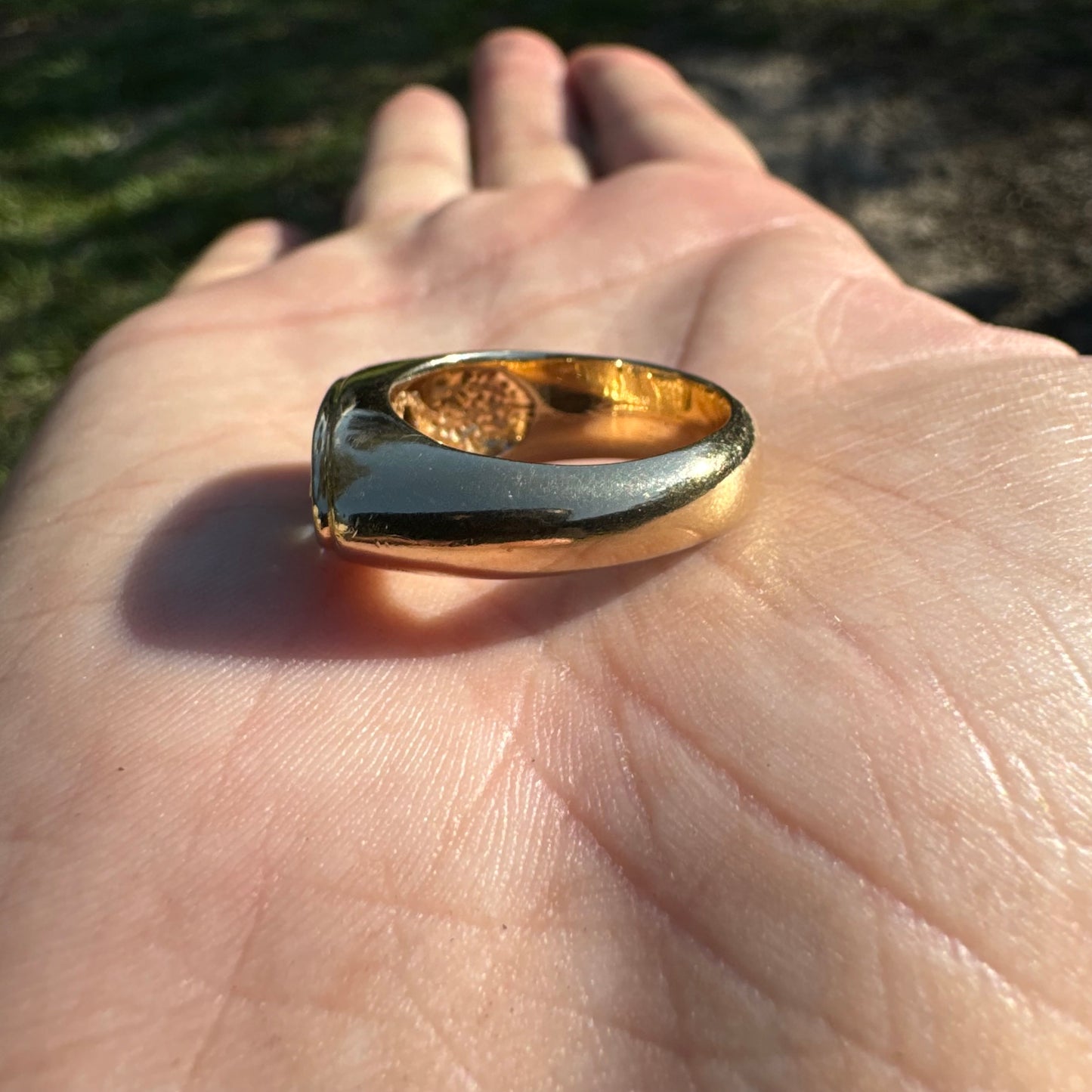 Vintage Solid 14k Yellow Gold .40ct Natutal Diamond, Ruby, Black Star Sapphire Chunky Modernist Ring (7.75)