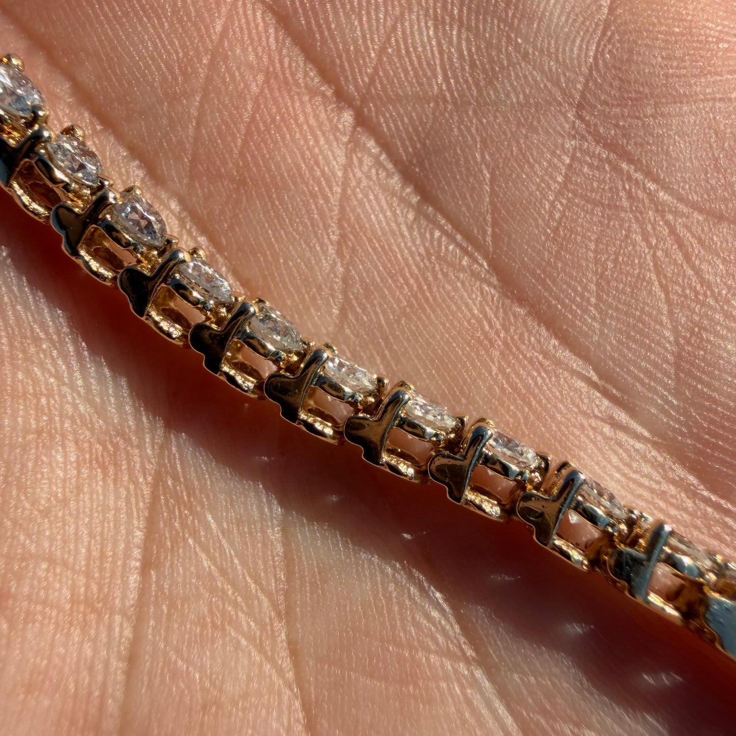 Vintage Solid 14k Yellow Gold 6.0ctw Natural Diamond Martini Set Tennis Bracelet (7”)