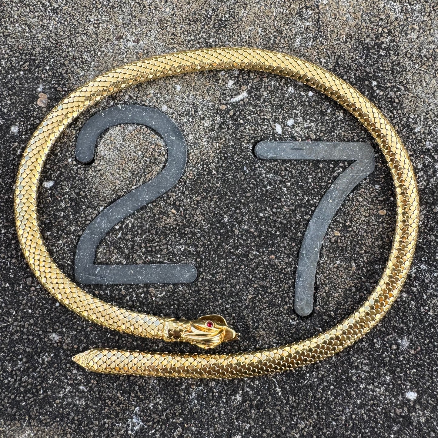 Circa 1940’s Italian Designer 18k Yellow Gold Snake Necklace (20.5”)