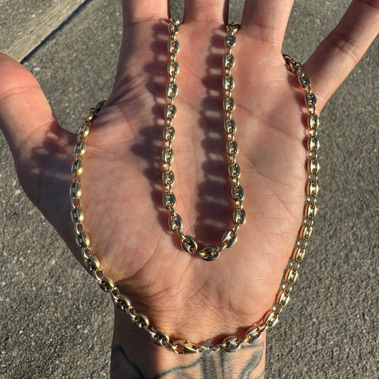 Brand New 14k Yellow Gold Classic Puffed Gucci Mariner Link Necklace (22”)