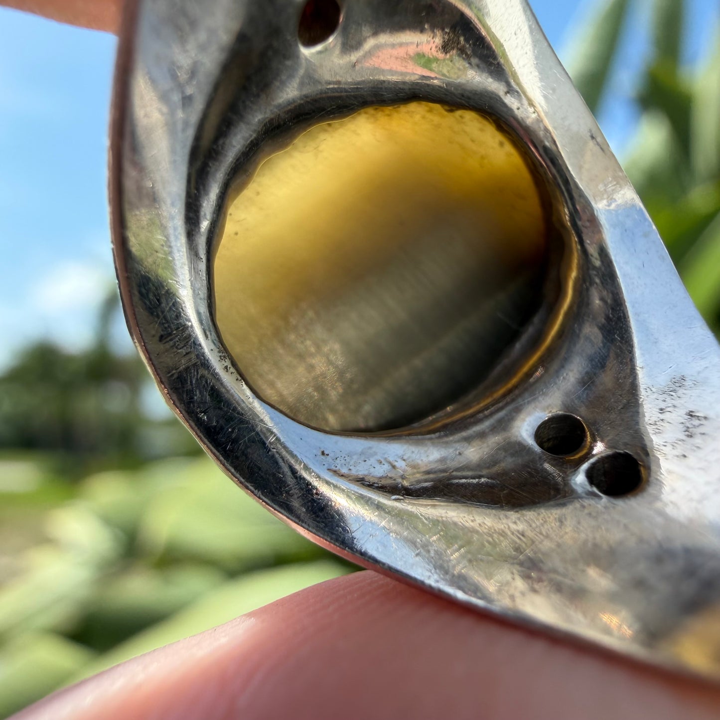 Mid-Century Solid 14k White Gold 7.25ctw Natural Chrysoberyl Cats Eye And Diamond Gents Ring (8.5)