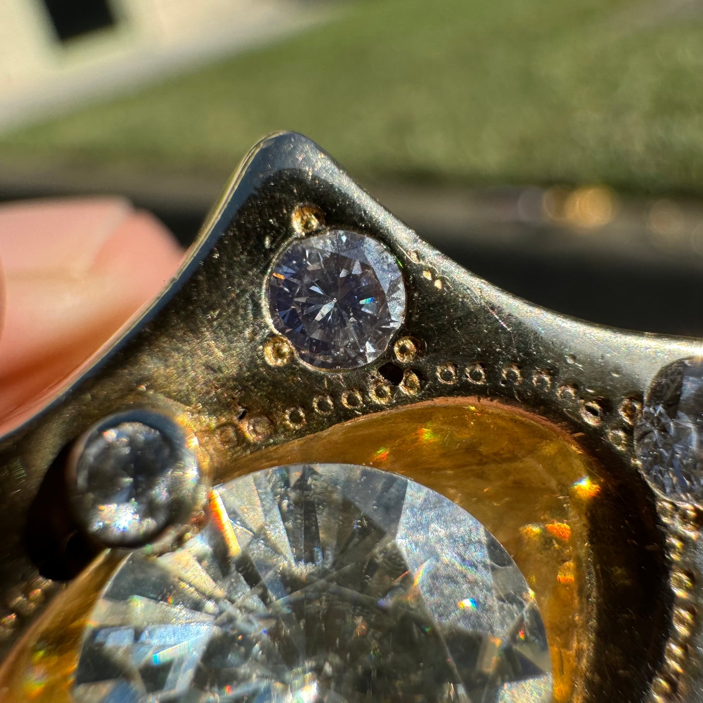 Custom Made Solid 14k Yellow Gold Super Heavyweight 1.25ctw Natural Diamond 6.0ct Moissanite Star Ring (9.5)