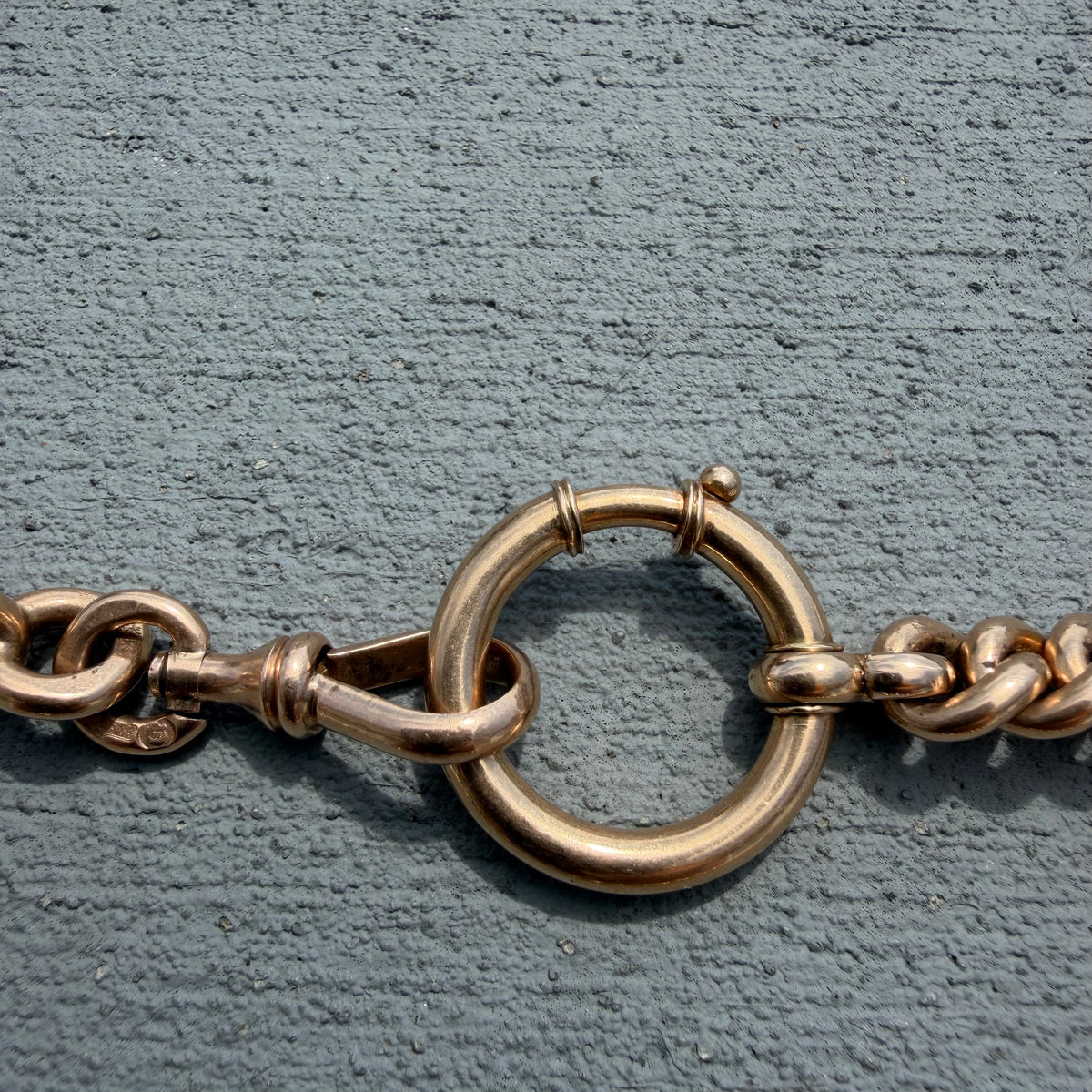 Antique Russian Hallmarked Solid 14k Gold Heavyweight Watch Chain (13.15”)