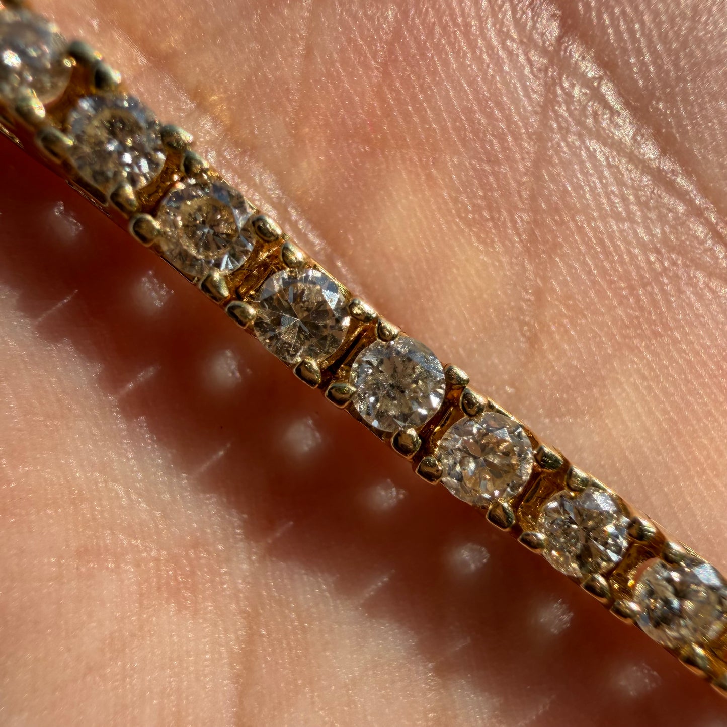 Vintage Solid 14k Yellow Gold 3.5Ctw Natural Diamond Classic Line Style Tennis Bracelet And Rolex Datejust 16013