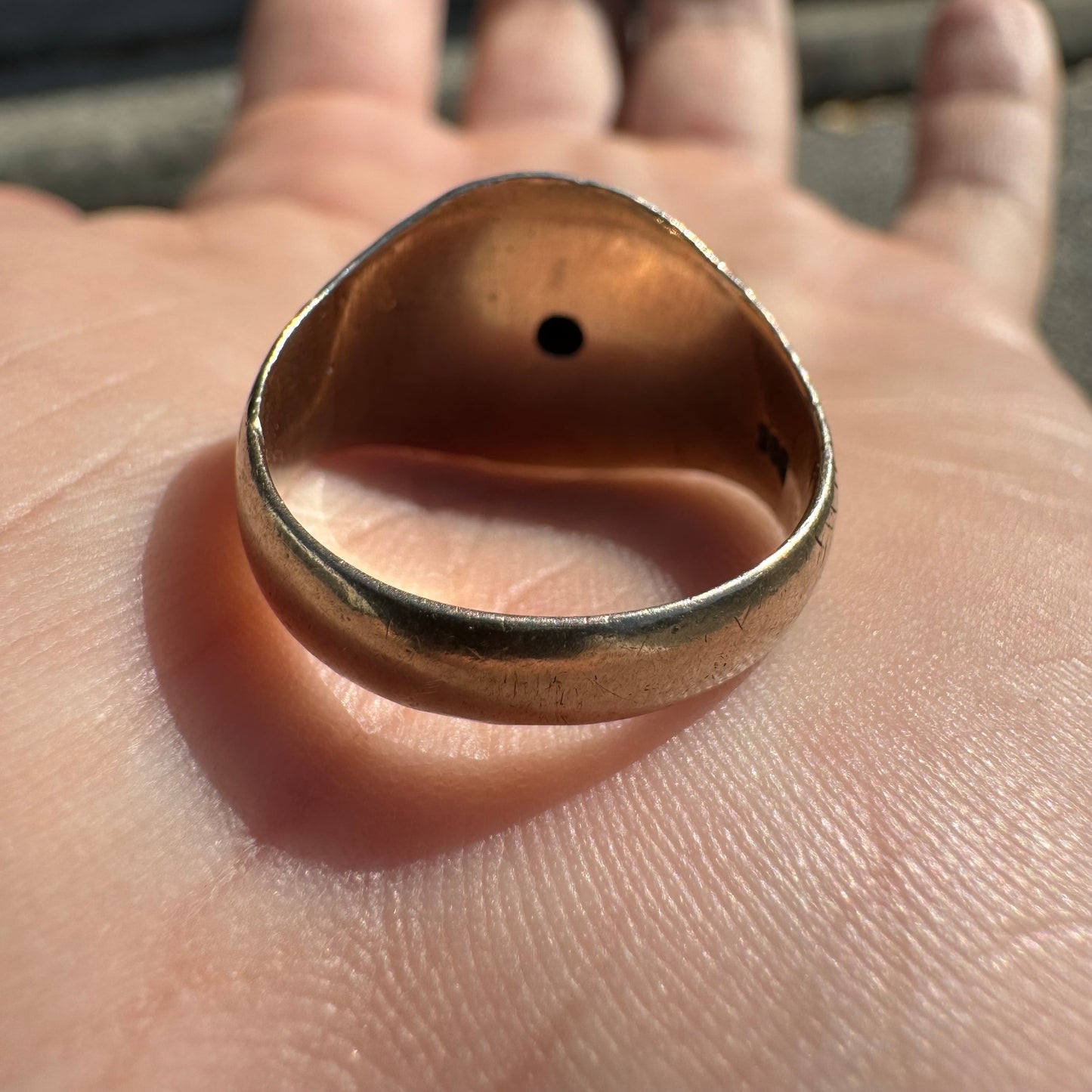 Victorian 14k Gold Snake Ring With Natural Old Cut Diamond (7.25)