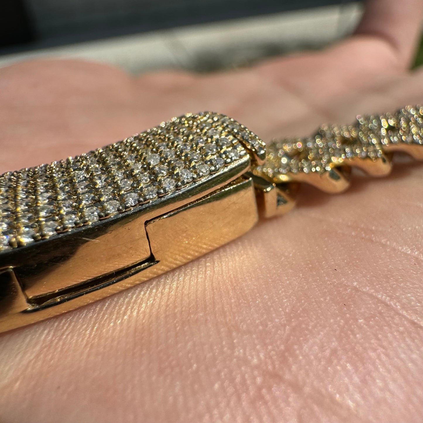Solid 10k Yellow Gold 2 Row Prong Set 20.0ctw Natural Diamond Cuban Link Necklace (20”)