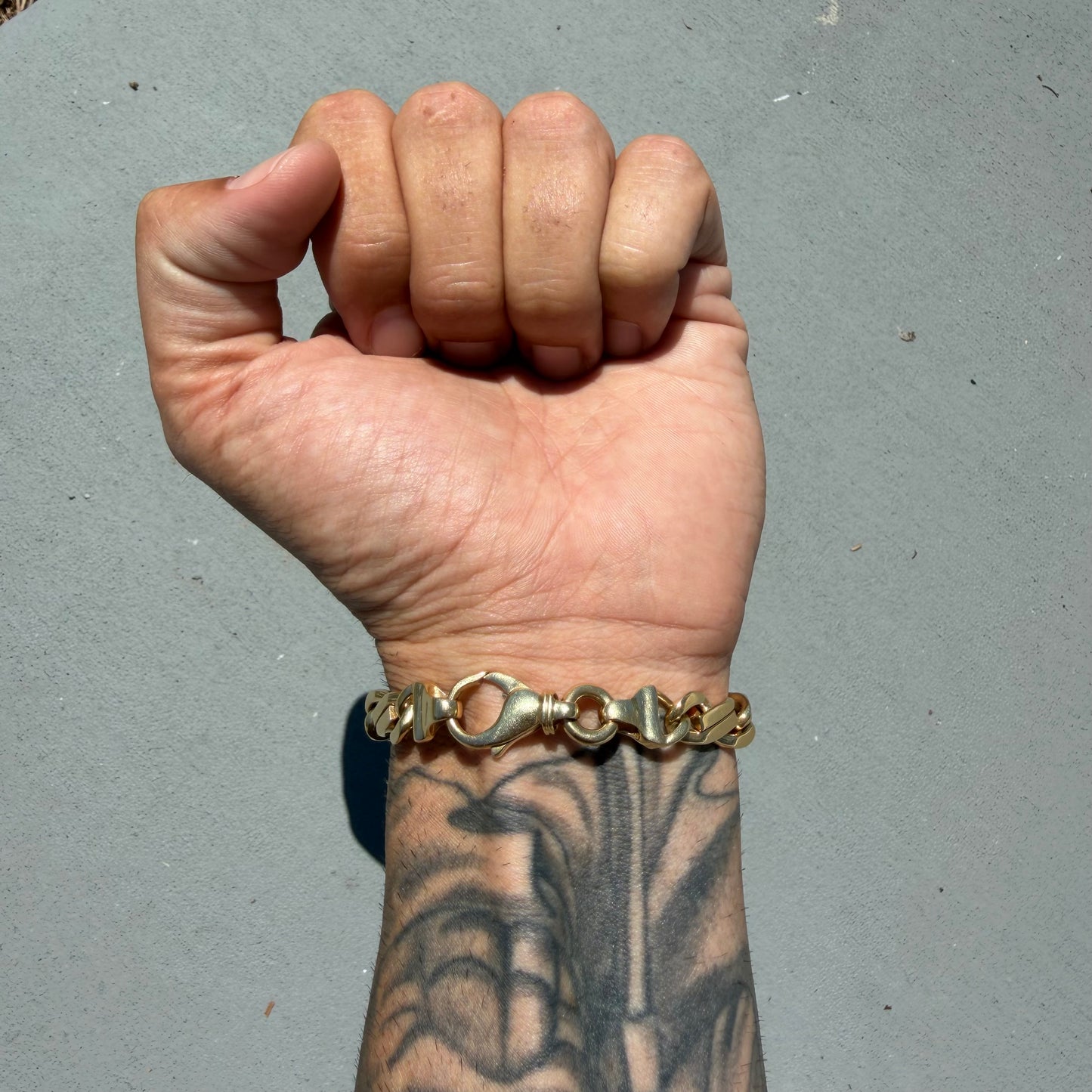 Vintage Solid 14k Yellow Italian Gold Super Heavyweight Tony Soprano Link Bracelet (8”)