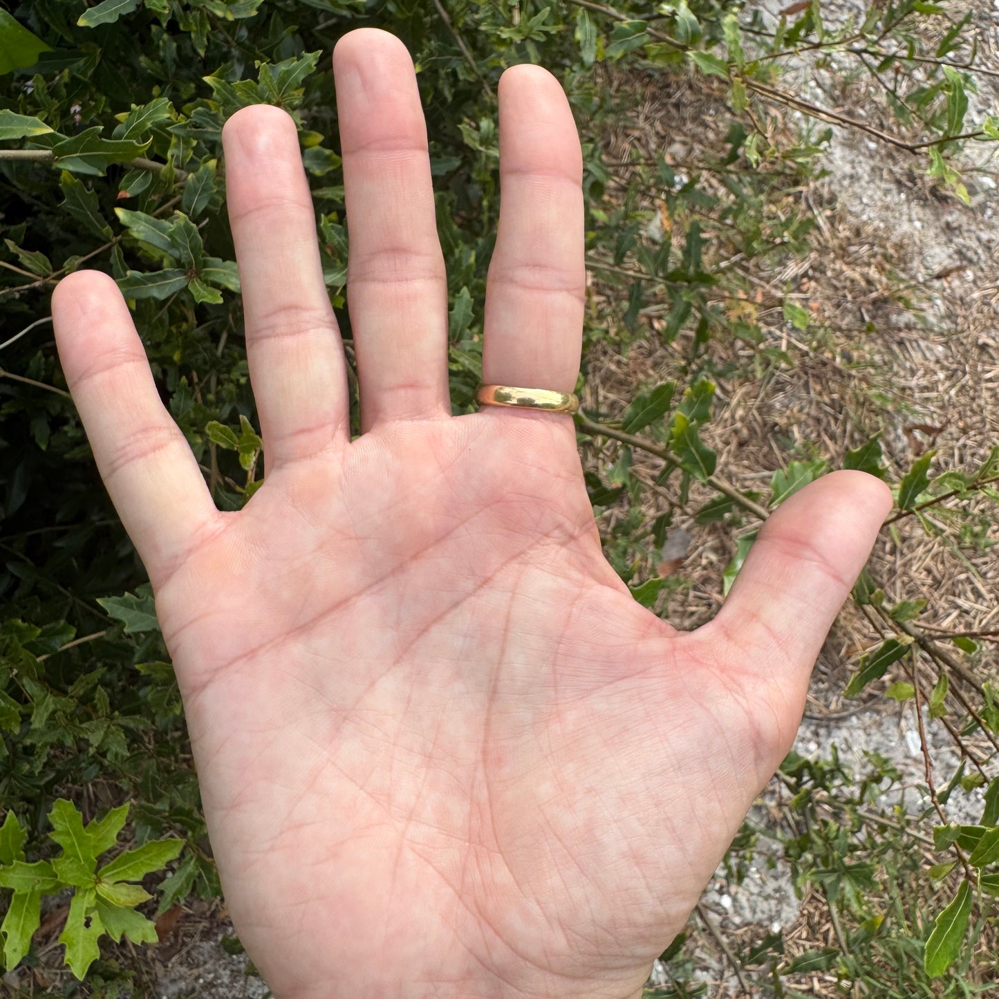 Antique Solid 18k Yellow Gold .91ct Old Euro Cut Diamond “Rub Over” Gypsy Ring (9.5)