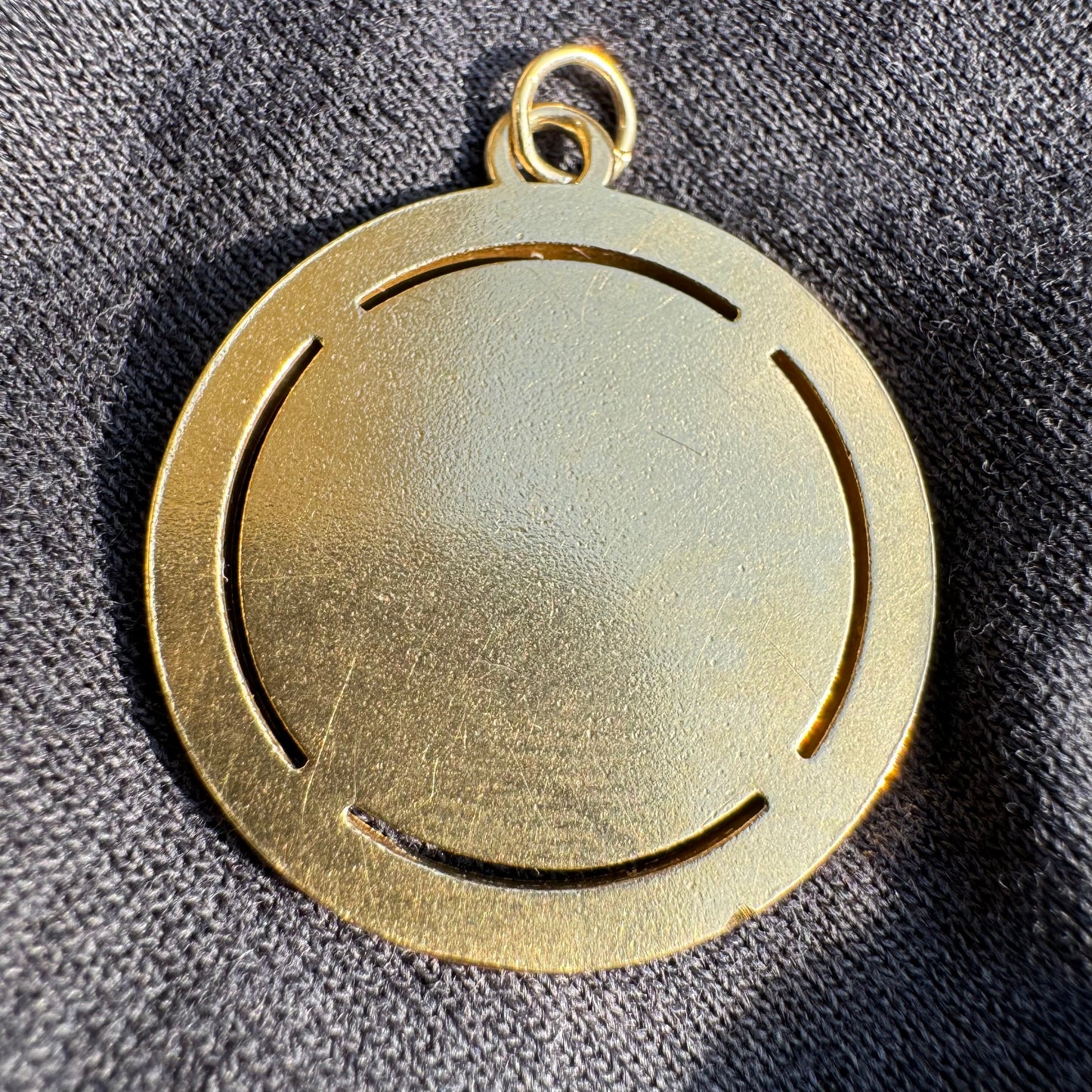 Mid-Century French 18k Yellow Gold Natural Diamond And Ruby A.Augis Love Poem Medallion (27MM)