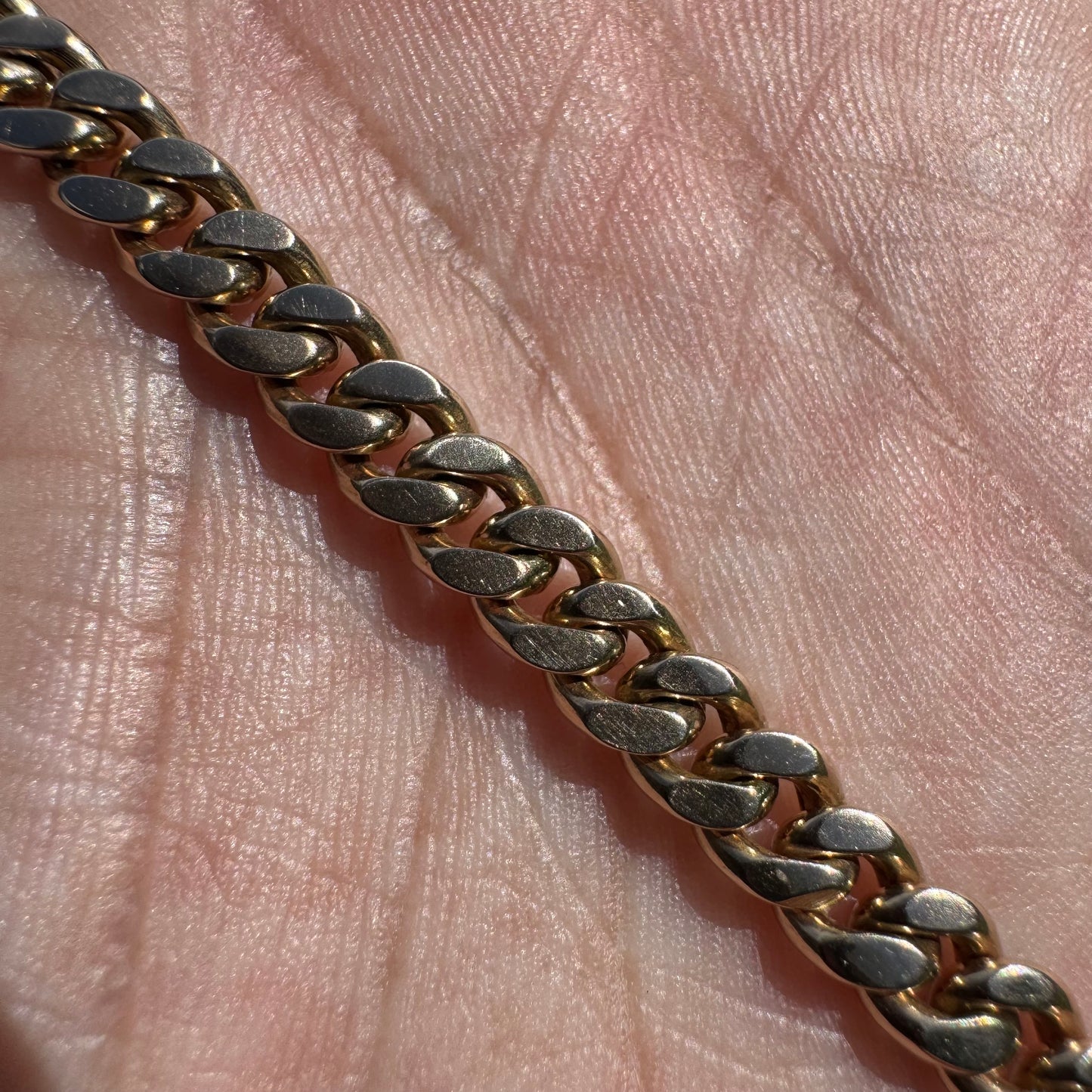 Dated 1909 Solid 14k Yellow Gold Heavyweight Cuban Curb Link Watch Chain Necklace (20”)