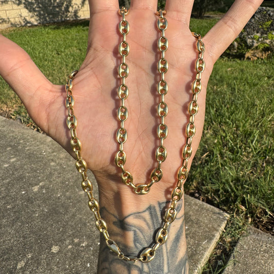 1970’s/80’s Semi-Solid 14k Yellow Gold Classic Puffed Gucci Link Necklace (26.5”)