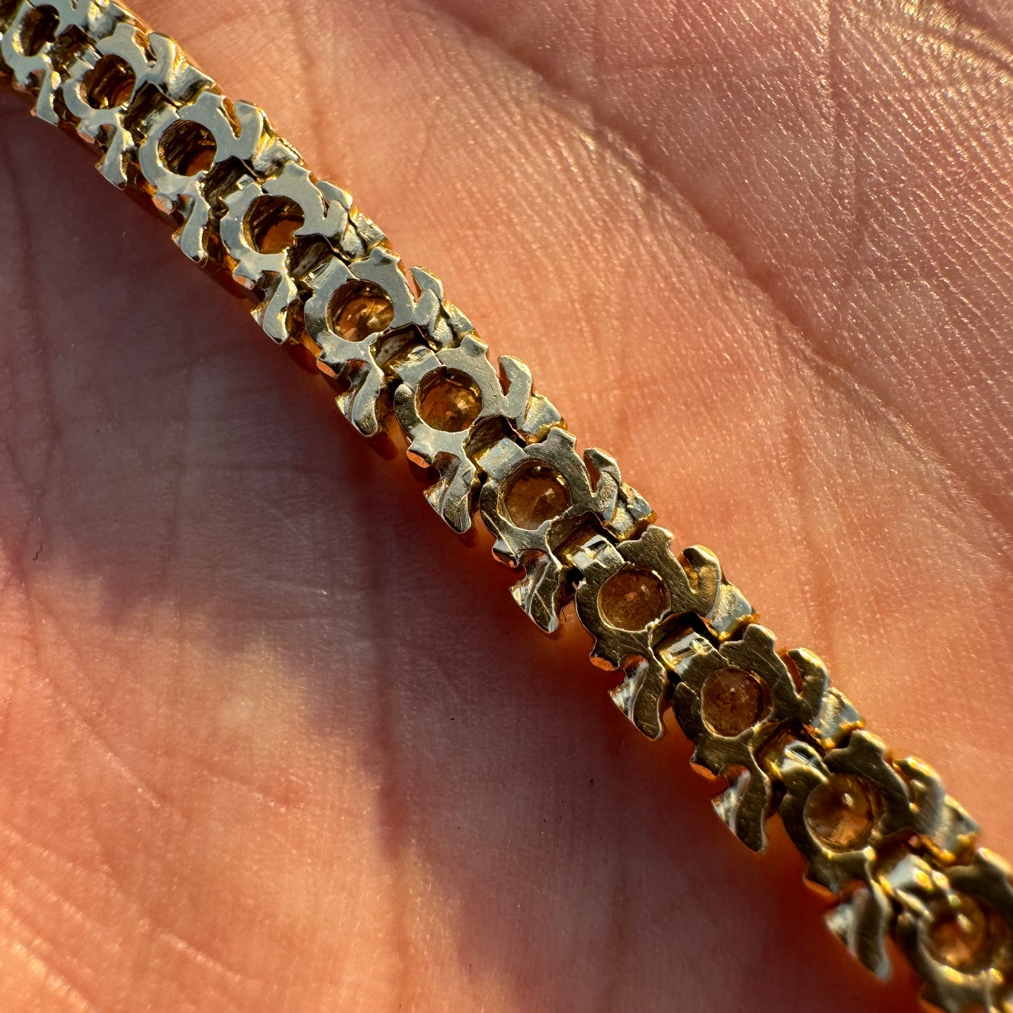 Vintage Solid 14k Yellow Gold 3.0ctw Natural Diamond Heavyweight S-Link Tennis Bracelet (7.25”)