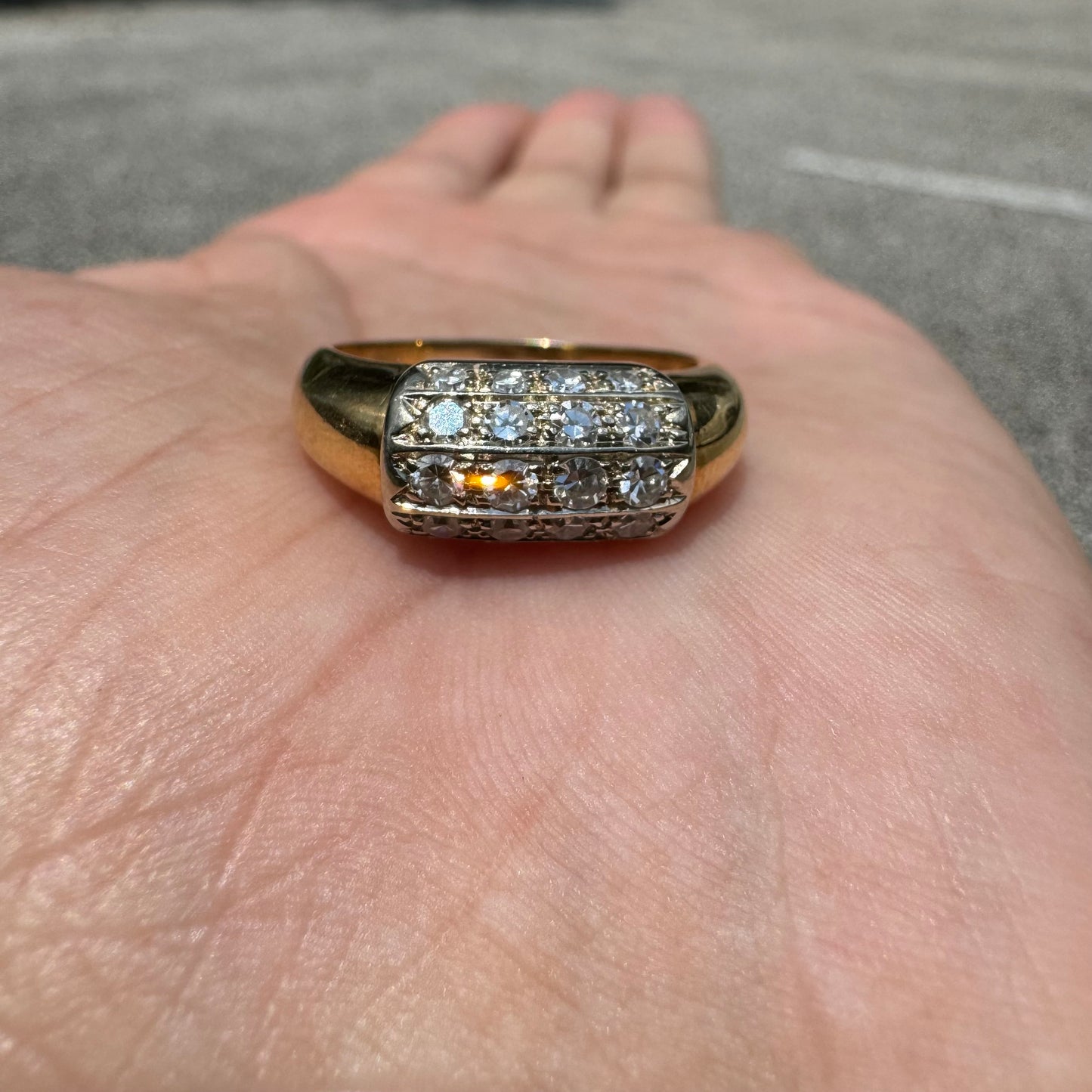 Vintage 14k Yellow Gold 1.0CTW Flawless/VVS1 Natural Diamond Ring (8.75)