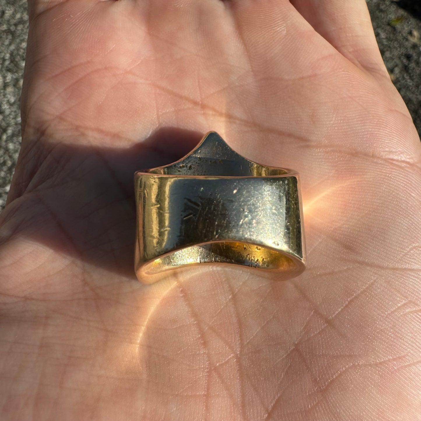 Custom Made Solid 14k Yellow Gold Super Heavyweight 1.25ctw Natural Diamond 6.0ct Moissanite Star Ring (9.5)