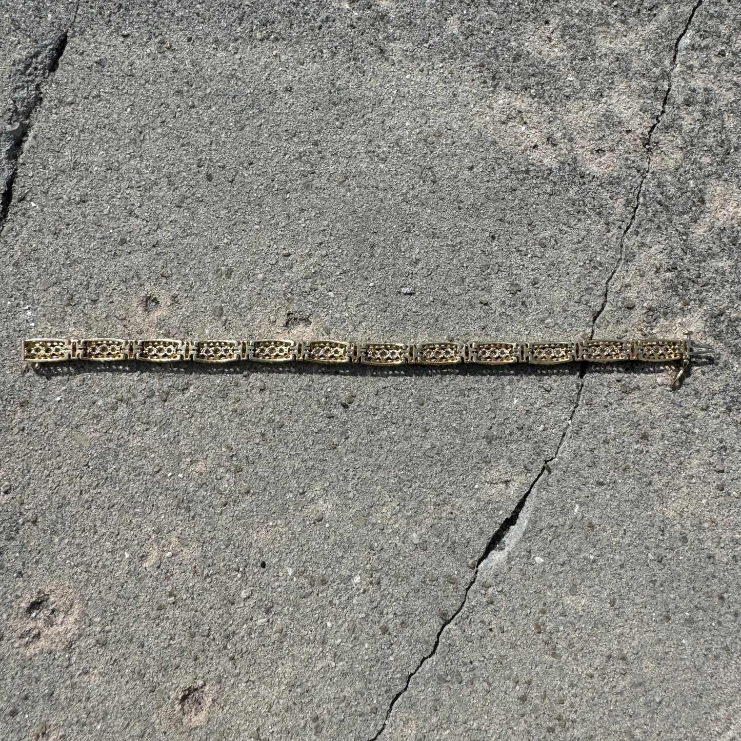 Vintage Heavyweight 14k Gold 3.6ctw Natural Diamond Bracelet (8”)
