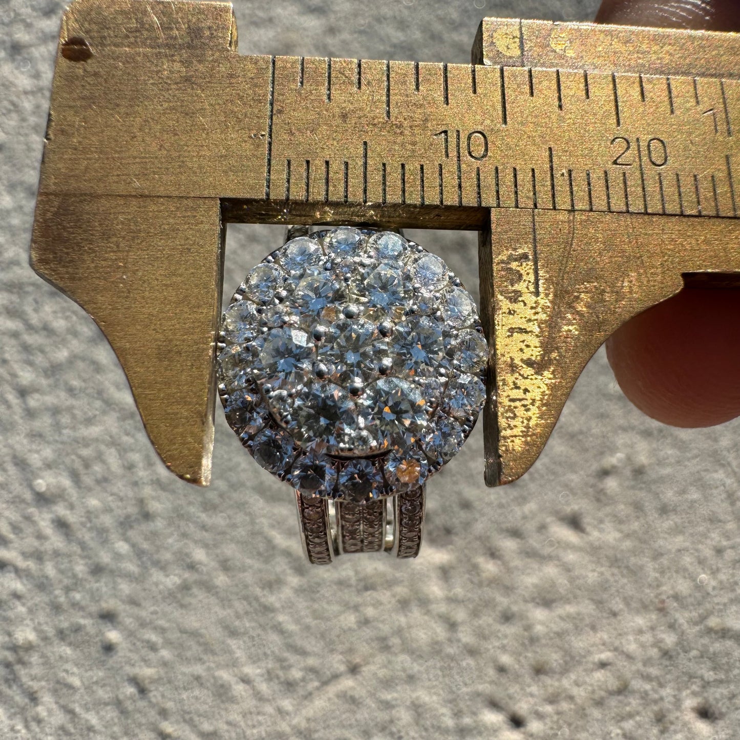 14k White Gold 2.85 Natural VS Diamond Cluster Ring (8.5)