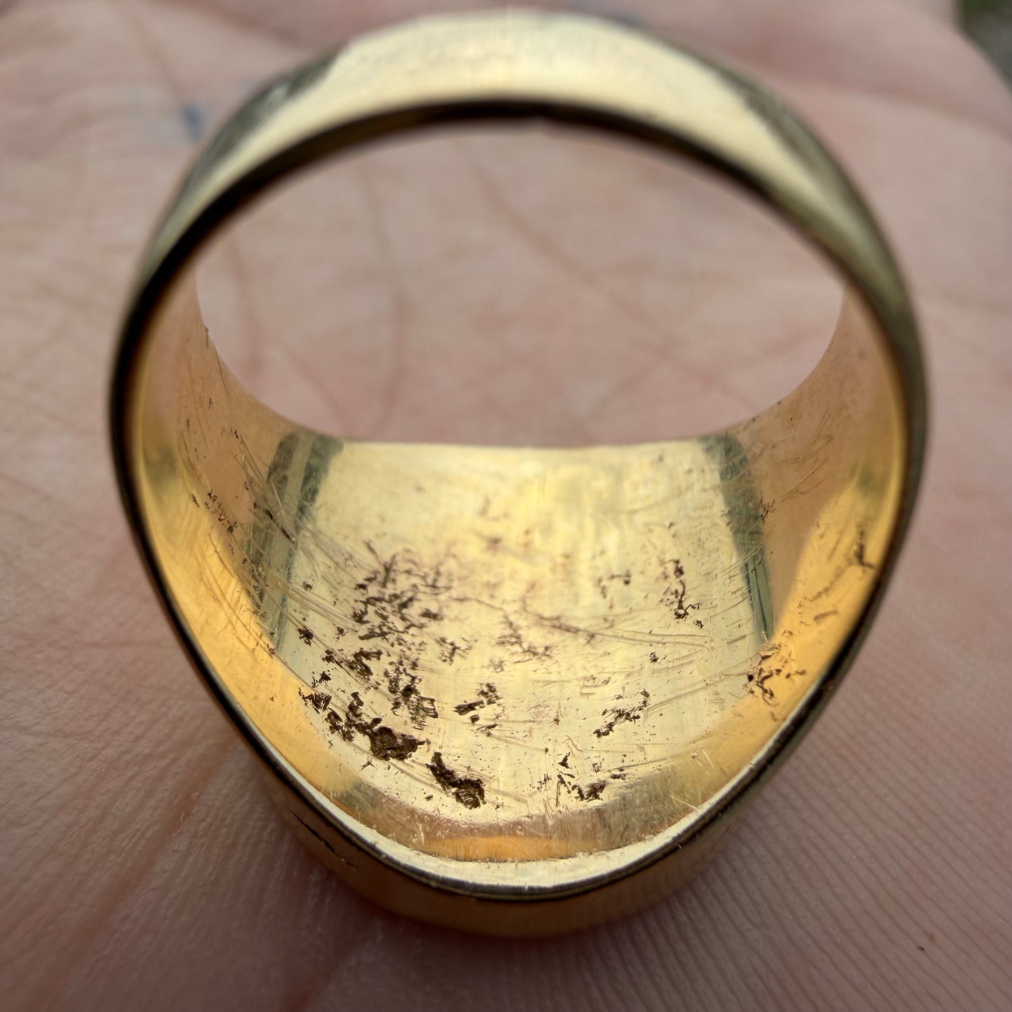 Mid-Century Solid 14k Yellow Gold Mexican $2.5 Peso Gold Coin Ring (6)
