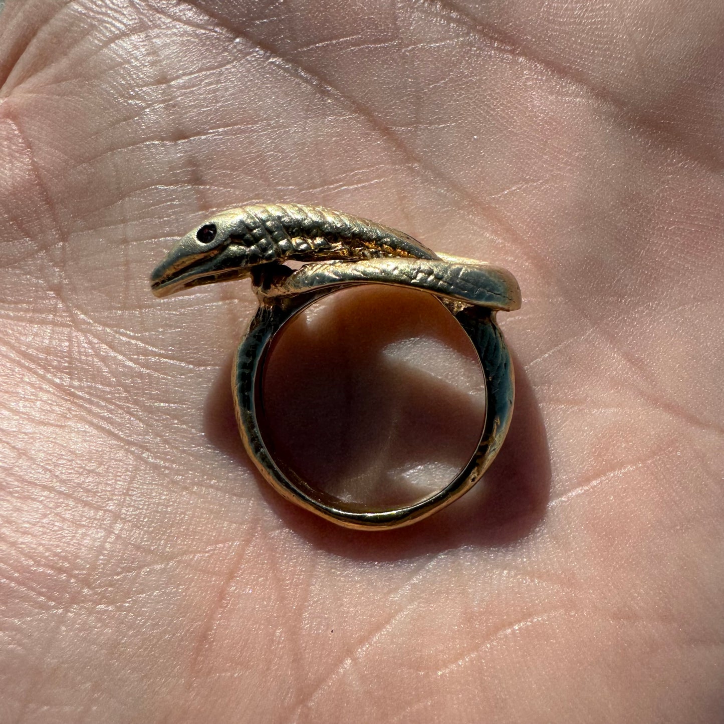 Victorian 14k Yellow Gold Snake Ring (5.5)