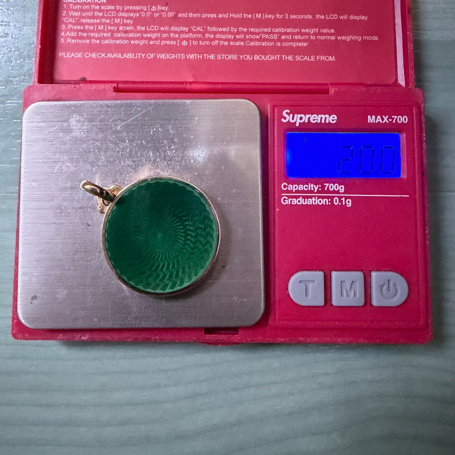 1950’s Cartier Solid 18K Yellow Gold Guilloche Enamel Locket Pendant