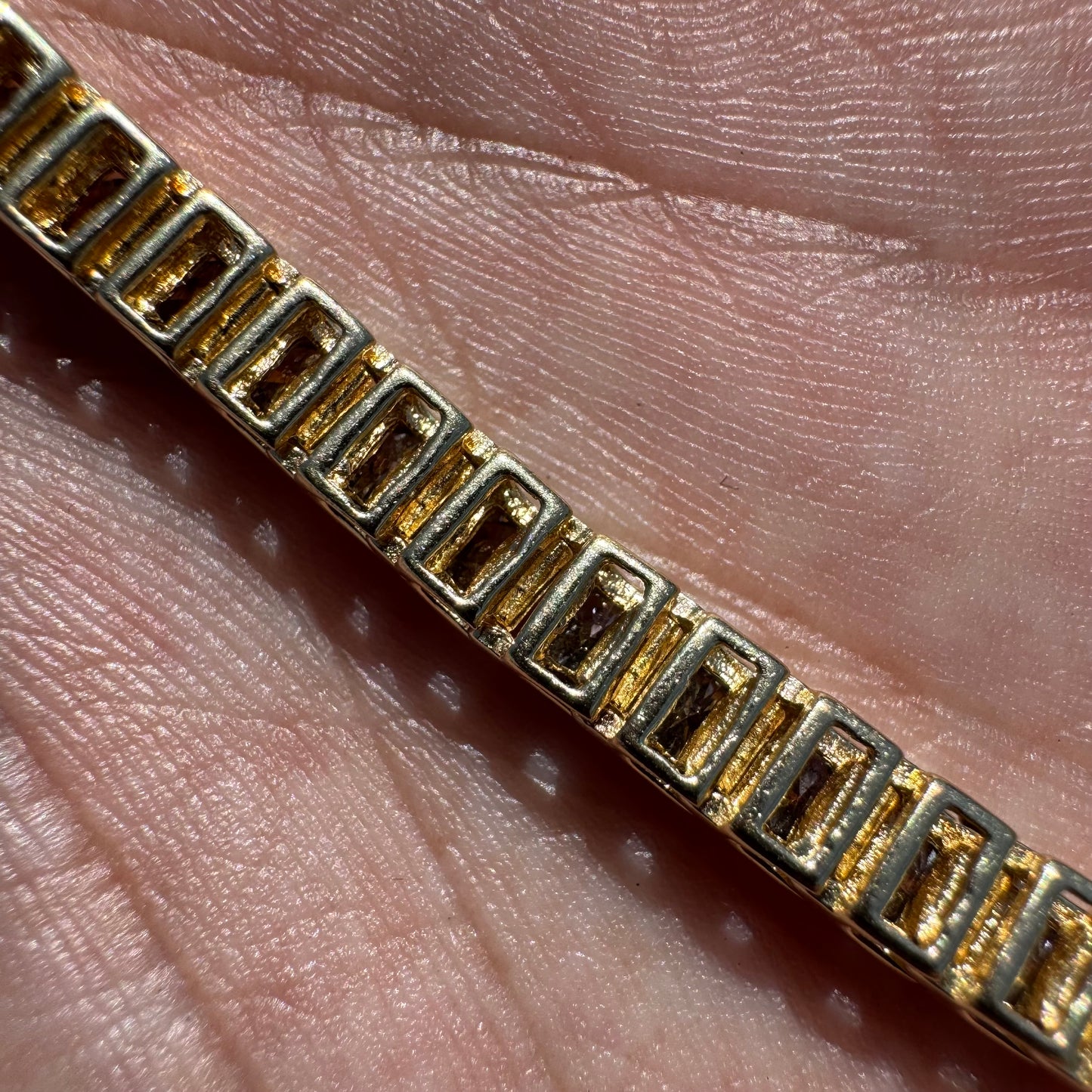 Vintage 7.0ctw Natural Diamond 14k Yellow Gold Channel Set Tennis Bracelet (7.35”)