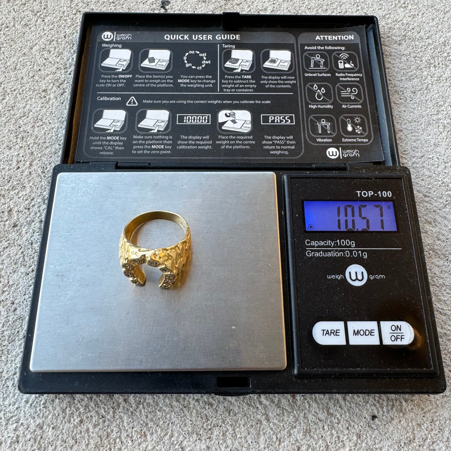 Vintage Solid 14k Yellow Gold Starburst Set Natural Diamond Horseshoe Nugget Ring (8.5)