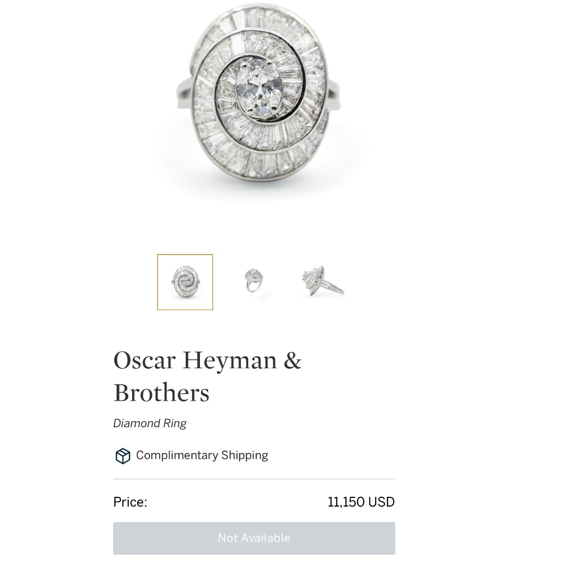 Art Deco Oscar Heyman Bros. Solid Platinum 3.8ctw Natural VS1 Diamond Cocktail Ring (5)