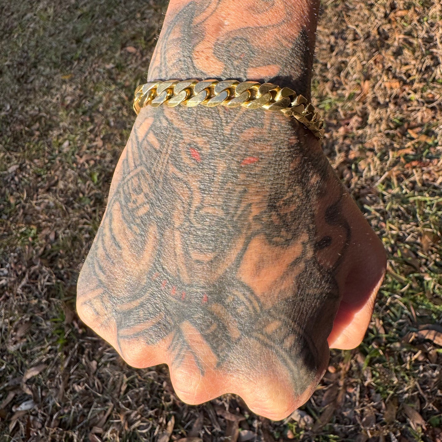 Vintage Solid 18K Italian Yellow Gold Heavyweight Cuban Link Bracelet By Fratelli Chini (8.75”)