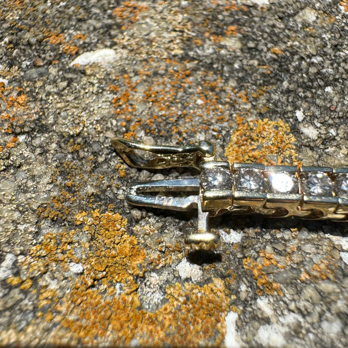Vintage 14k Yellow Gold 4.13CTW Natural Channel Set Diamond Tennis Bracelet (6.65”)