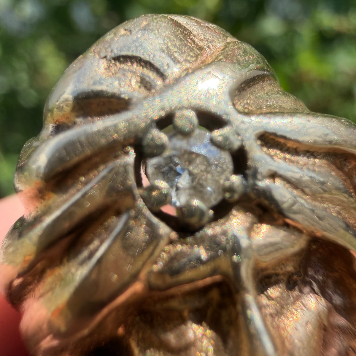 Mid-Century Solid 14k Yellow Gold Natural Diamond Heavyweight Soothsayer Ring (13)