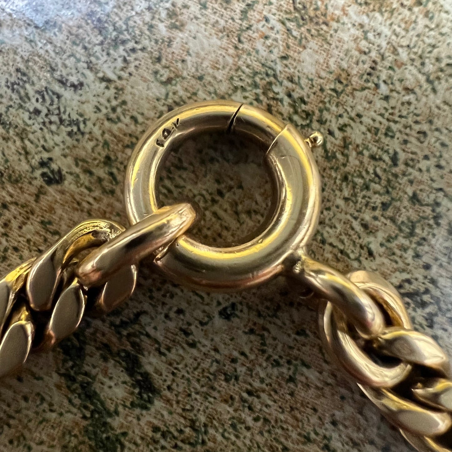 1950’s Solid 14k Yellow Gold Old School Cuban Link Necklace (20.5”)
